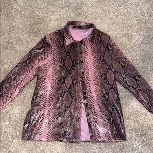 Missguided snakeskin button up